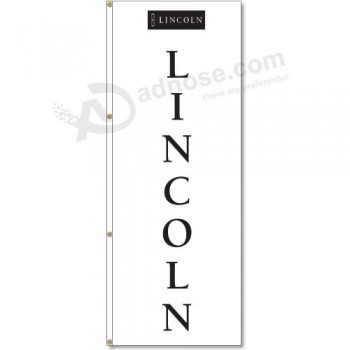 Bandera vertical del logotipo de Lincoln de 3x8 pies con alta calidad