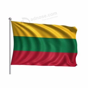 Popular 100% poliéster impreso exterior bandera nacional lituana