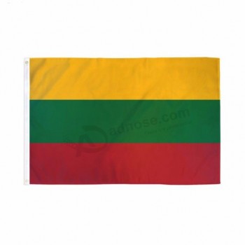 wholesale  68D polyester Hot selling stock LTU lithuanian national fabric flag Of lithuania