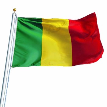 Digitaldruck-Polyester-Gewebefahne nationales Land Litauen Kongo Brazzaville Benin Guinea Mali Rote gelbe grüne Flagge