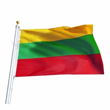 Tela de seda personalizada tecido digital impresso tamanho diferente tipos diferentes país nacional bandeira da lituânia