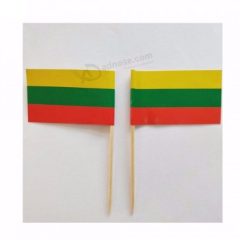 decorate food light cheap decoration pride lithuania country flag paper toothpick flag