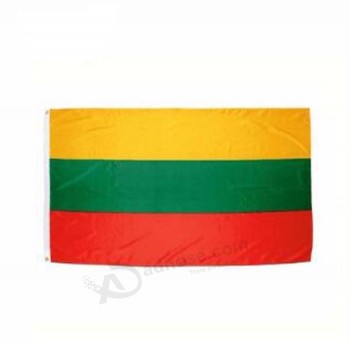 2 개의 밧줄 고리를 가진 인쇄 된 리투아니아 국기 크기 3 * 5ft