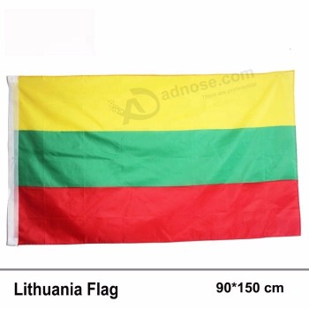 Bajo precio al por mayor al aire libre colgando 3x5ft impresión poliéster nacional lituania bandera