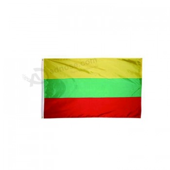 bandiera della Lituania con stampa digitale in poliestere 300d verde arancio e rosso