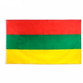 Stock al por mayor 3x5 Fts serigrafiado Rojo verde amarillo bandera de lituania