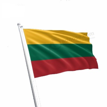 印刷ポリエステルリトアニア赤旗黄緑