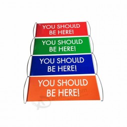 stampa personalizzabile mini PET roll Up pull Up bandiera retraibile a mano con asta in plastica