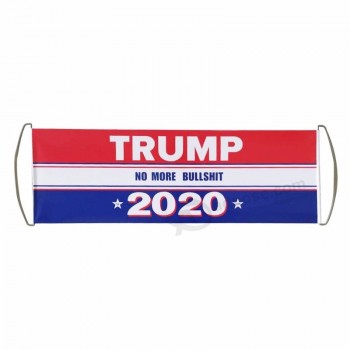 2020 Roll Up Hand Held Trump Flag Double Sided Printed Donald Trump Flag for President USA 24 x 70 cm