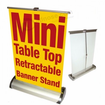 Mini mesa de mano de aluminio de aleación de aluminio de publicidad roll-up banner