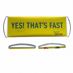 logotipo personalizado 17 * 50 cm PET publicidad rodante mano retráctil fan banner