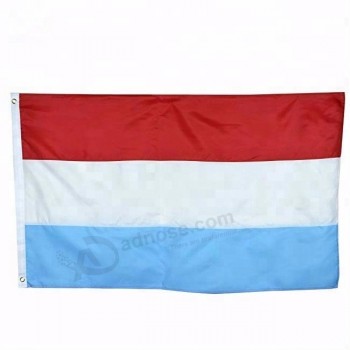 3*5FT polyester silk print hanging luxembourg national flag