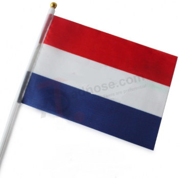 Digital Printing Plastic Pole Luxembourg Hand Held Stick Flag