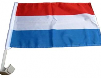 venta al por mayor impresa polo de plástico luxemburgo car window flag