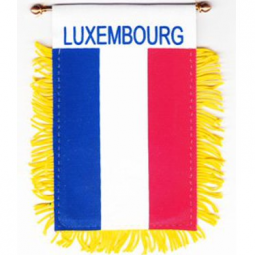 wholesale polyester car hanging luxembourg mirror flag