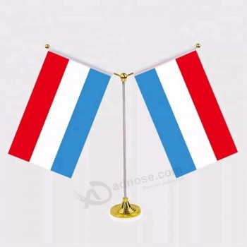 Luxembourg national table flag / Luxembourg country desk flag banner