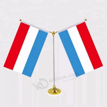 luxemburg national table flag / luxemburg country desk flag banner
