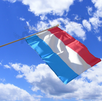 bandera de mano nacional de luxemburgo bandera de palo de país de luxemburgo