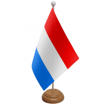 Venda quente luxembourg tabela tampo da bandeira com poste de madeira