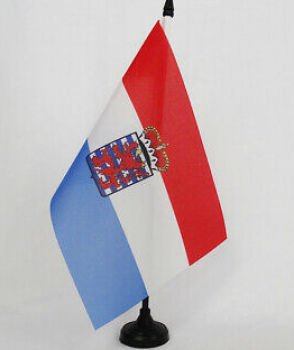 impresión de seda 68d poliéster luxemburgo bandera de mesa del país