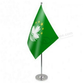 bandera de mesa premium de satén y cromo de la región de macao de china