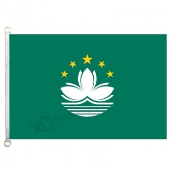 bandeira nacional de macau, tamanho 90 * 150cm, tecido de malha de poliéster de 120g / m2