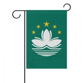 Ainans dekorative Hallo Willkommen Flagge von Macau Garten Hof Flagge Banner für Außenhaus Blumentopf Doppelseitendruck 40 x 28 & 12 x 18 Zoll schwarz