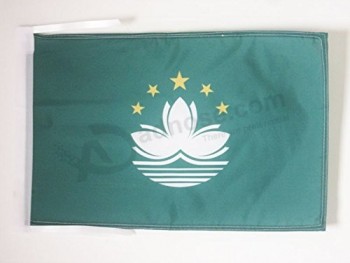 FLAG Macau Flag 18'' x 12'' Cords - Macanese Small Flags 30 x 45cm - Banner 18x12 in