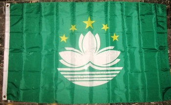 bandeira de macau 3'x5 'banner de lótus chinês