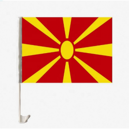 fabbrica che vende bandiera macedonia finestra di automobile con palo di plastica
