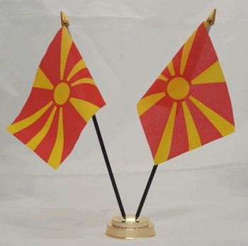 Polyester Mini Office Mazedonien Tischplatte Nationalflaggen