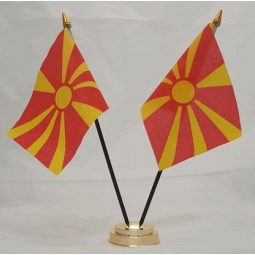 polyester mini office Macedonia table top national flags