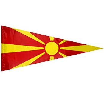 bandeira de estamenha de macedônia de triângulo de poliéster para decoração
