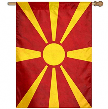 Nationaltag Mazedonien Land Hof Flagge Banner