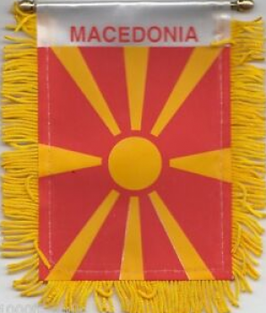 poliéster macedonia nacional coche espejo colgante bandera