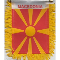 polyester macedonia national car hanging mirror flag