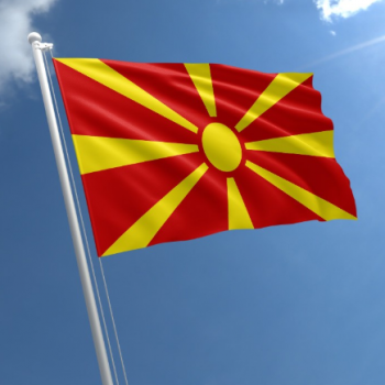 tecido de poliéster macedônia bandeira nacional país macedônia bandeira