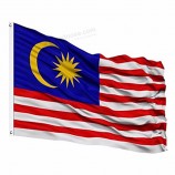 2019 말레이시아 국기 3x5 FT 90x150cm 배너 100d 폴리 에스테르 사용자 정의 플래그 금속 밧줄 고리