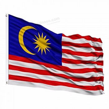 2019 bandeira nacional da malásia 3x5 FT 90x150cm bandeira 100d poliéster bandeira personalizada ilhó de metal
