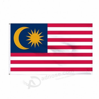atacado 100% poliéster venda Quente de impressão de ações ao ar livre voando bandeira da Malásia malaio estado