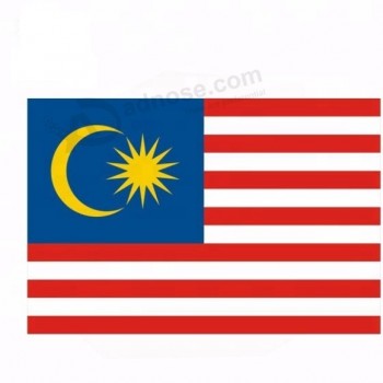 Impresión de seda barata Malasia bandera de mano del coche para la promoción publicitaria