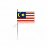 plastic pole waving hand held flag of malaysia