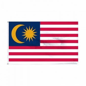 full printing decoration 3X5 malaysia flag, celebration custom malaysia flag