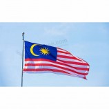 Низкая цена оптом национальный флаг открытый висит на заказ 3x5ft печати полиэстер малайзия флаг