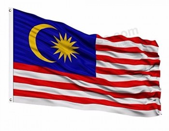 2019 Bandiera Malesia di dimensioni personalizzate di vendita calda, bandiera stampata e bandiera nazionale stile volante all'ingrosso all'ingrosso