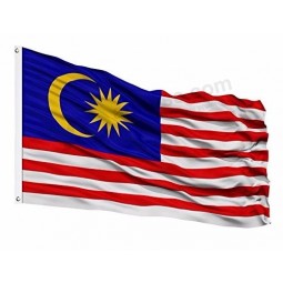 2019 Hot sell custom size malaysia flag,banner printed type and flying style flag national flag wholesale