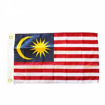 100d poliéster duplo costurado 90 * 150 cm grande bandeira da malásia ao ar livre