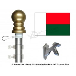 Мадагаскарский флаг и флагшток Набор, выбор из более чем 100 мировых и международных флагов и флагштоков 3'x5 ', в