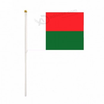 bandera de mano de logotipo nacional de madagascar 2019 nueva llegada personalizada