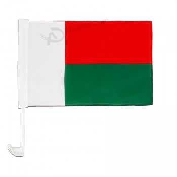 Atacado impressão em tela de poliéster país madagascar mini bandeira da janela de carro para carro